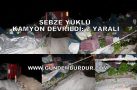 SEBZE YÜKLÜ KAMYON DEVRİLDİ: 2 YARALI