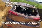 OTOMOBİL TARLAYA UÇTU 4 YARALI