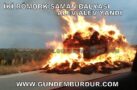 RÖMORKLARDAKİ SAMAN BALYALARI ALEV ALEV YANDI