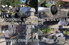 OTOMOBİL ŞARAMPOLE DEVRİLDİ SÜRÜCÜ YARALANDI