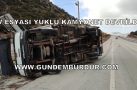 EV EŞYASI YÜKLÜ KAMYONET KAZA YAPTI