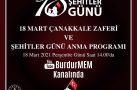TÜRKİYE’DE İLK. 18 MART TÖRENİ E-TÖRENLE BURDURMEM YOUTUBE KANALINDA