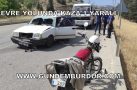OTOMOBİLLE MOTOSİKLET ÇARPIŞTI 1 YARALI