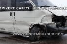 BARİYERE ÇARPAN MİNİBÜSÜN SÜRÜCÜSÜ YARALANDI