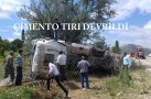 ÇİMENTO TIRI DEVRİLDİ: ŞOFÖR HAFİF YARALI