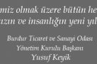 TİCARET VE SANAYİ ODASI YILBAŞI TEBRİKİ